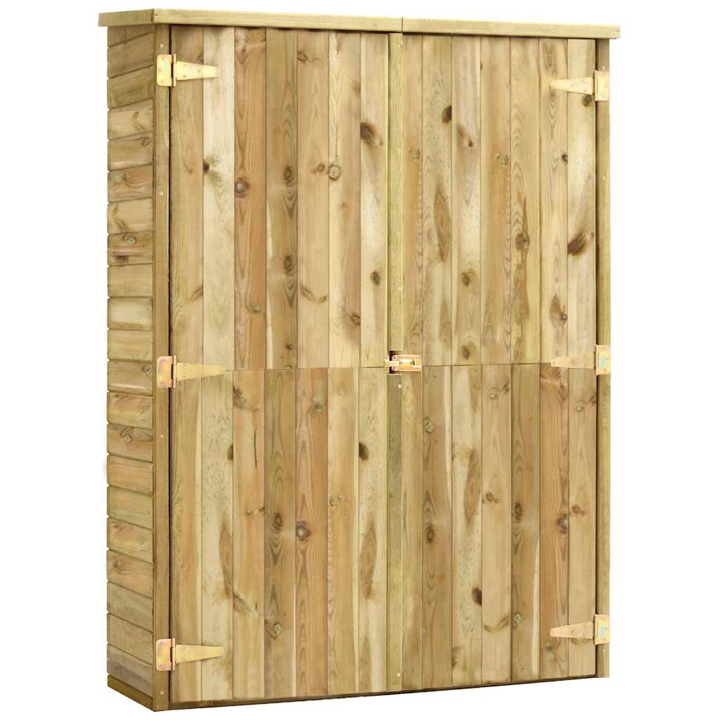Caseta herramientas jardín madera pino impregnada 123x50x171 cm