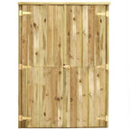 Caseta herramientas jardín madera pino impregnada 123x50x171 cm