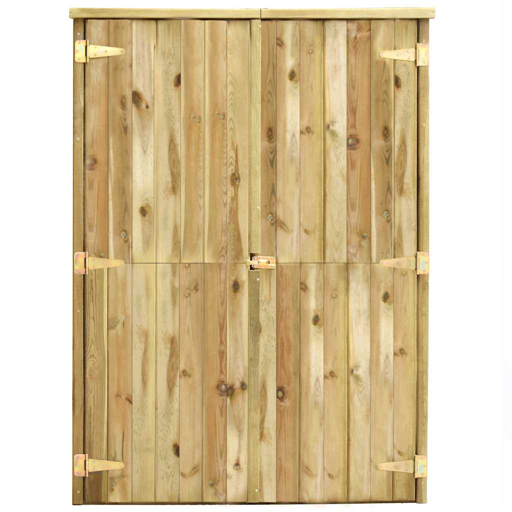 Caseta herramientas jardín madera pino impregnada 123x50x171 cm