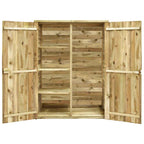 Caseta herramientas jardín madera pino impregnada 123x50x171 cm