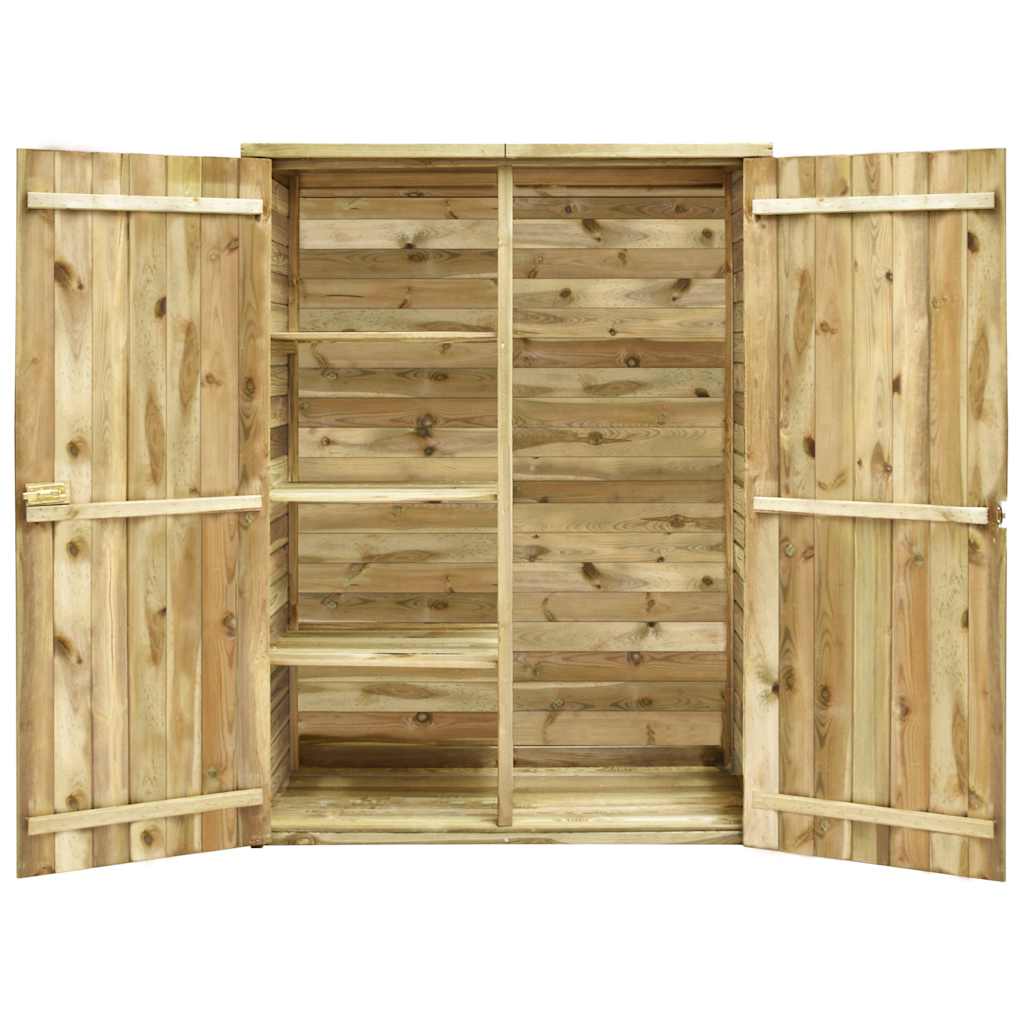 Caseta herramientas jardín madera pino impregnada 123x50x171 cm