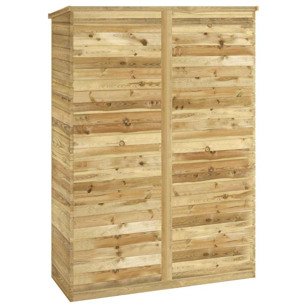 Caseta herramientas jardín madera pino impregnada 123x50x171 cm