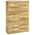 Caseta herramientas jardín madera pino impregnada 123x50x171 cm