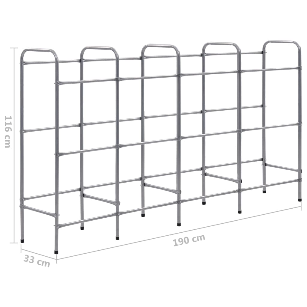 Estantería almacenaje para 12 cajas acero plateado 190x33x116cm