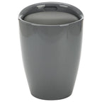 Taburete de almacenamiento cuero sintético gris