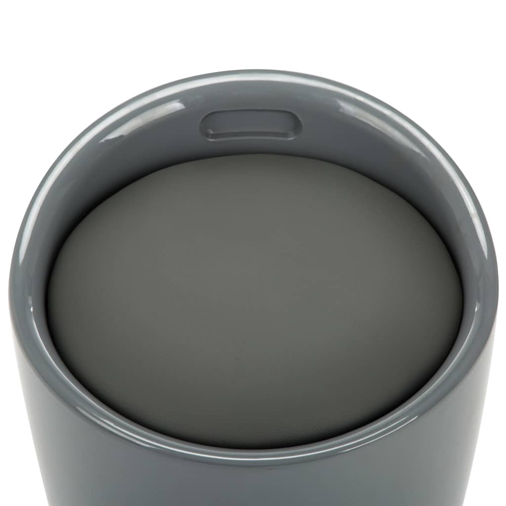 Taburete de almacenamiento cuero sintético gris