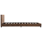 Estructura cama sin colchón piel ante sintética marrón 90x200cm
