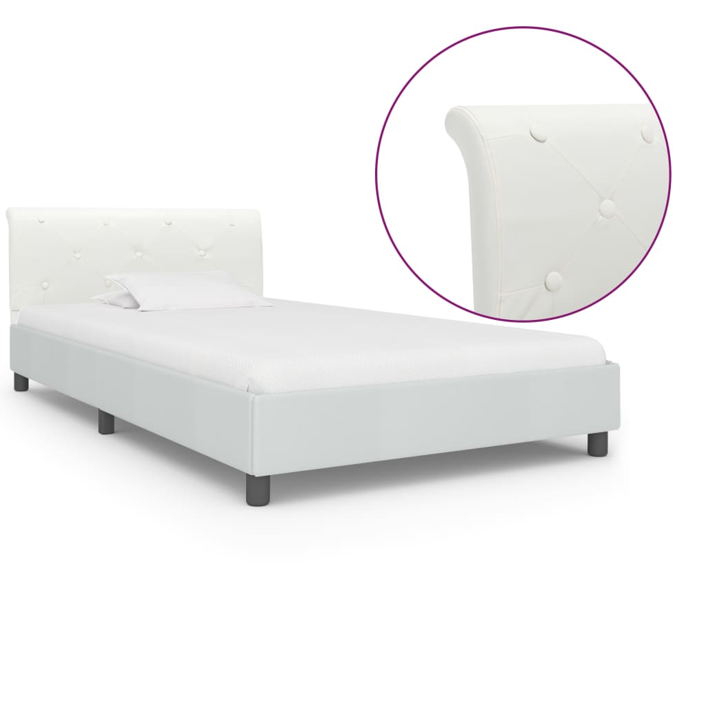 Brown Faux Suede Bed Frame without Mattress 90x200cm