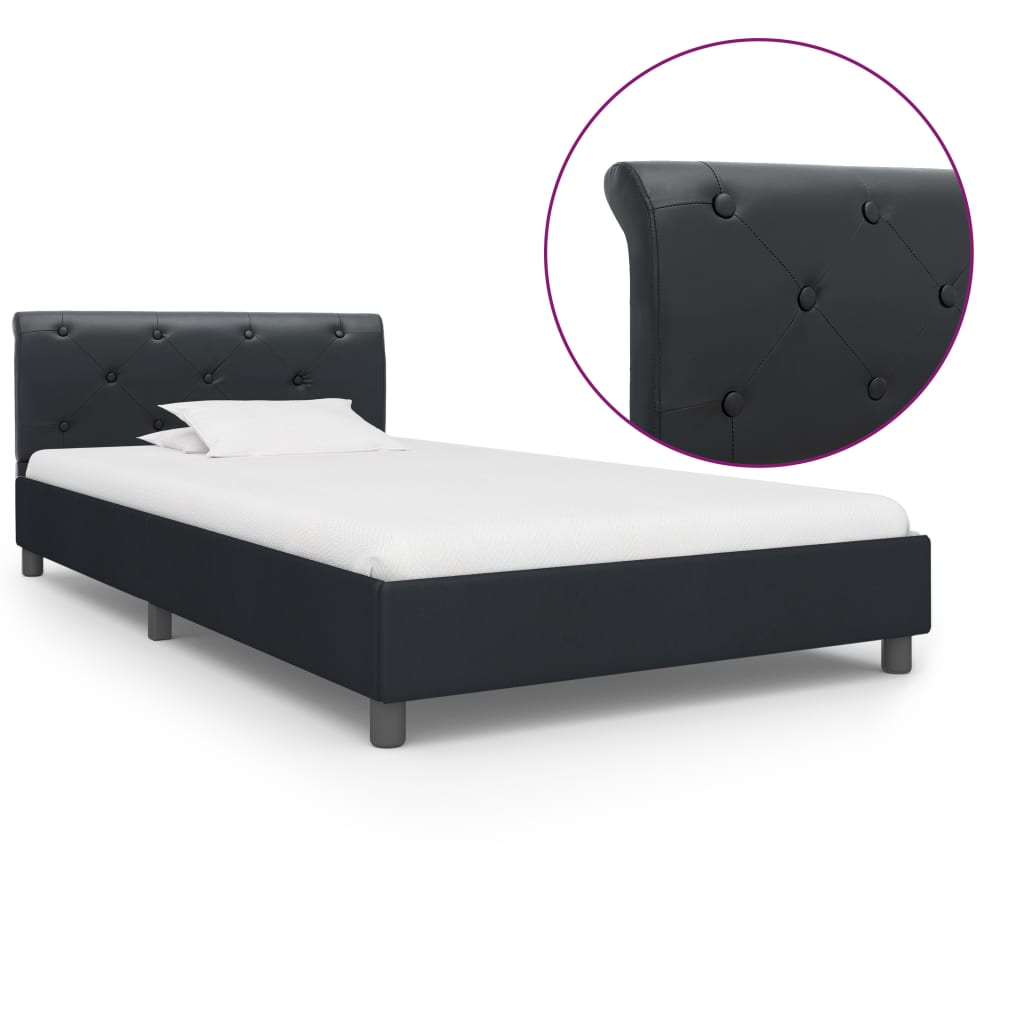 Brown Faux Suede Bed Frame without Mattress 90x200cm