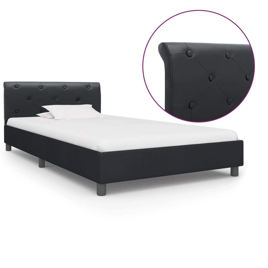 Brown Faux Suede Bed Frame without Mattress 90x200cm