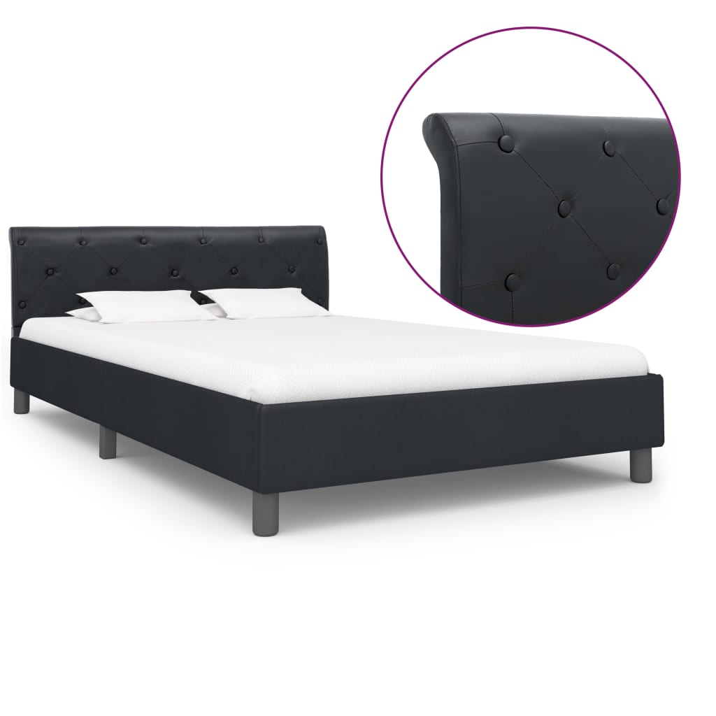 Brown Faux Suede Bed Frame without Mattress 90x200cm