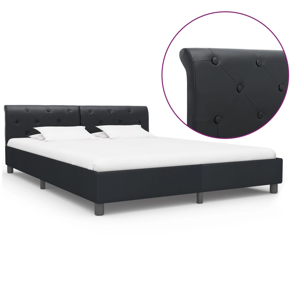 Brown Faux Suede Bed Frame without Mattress 90x200cm