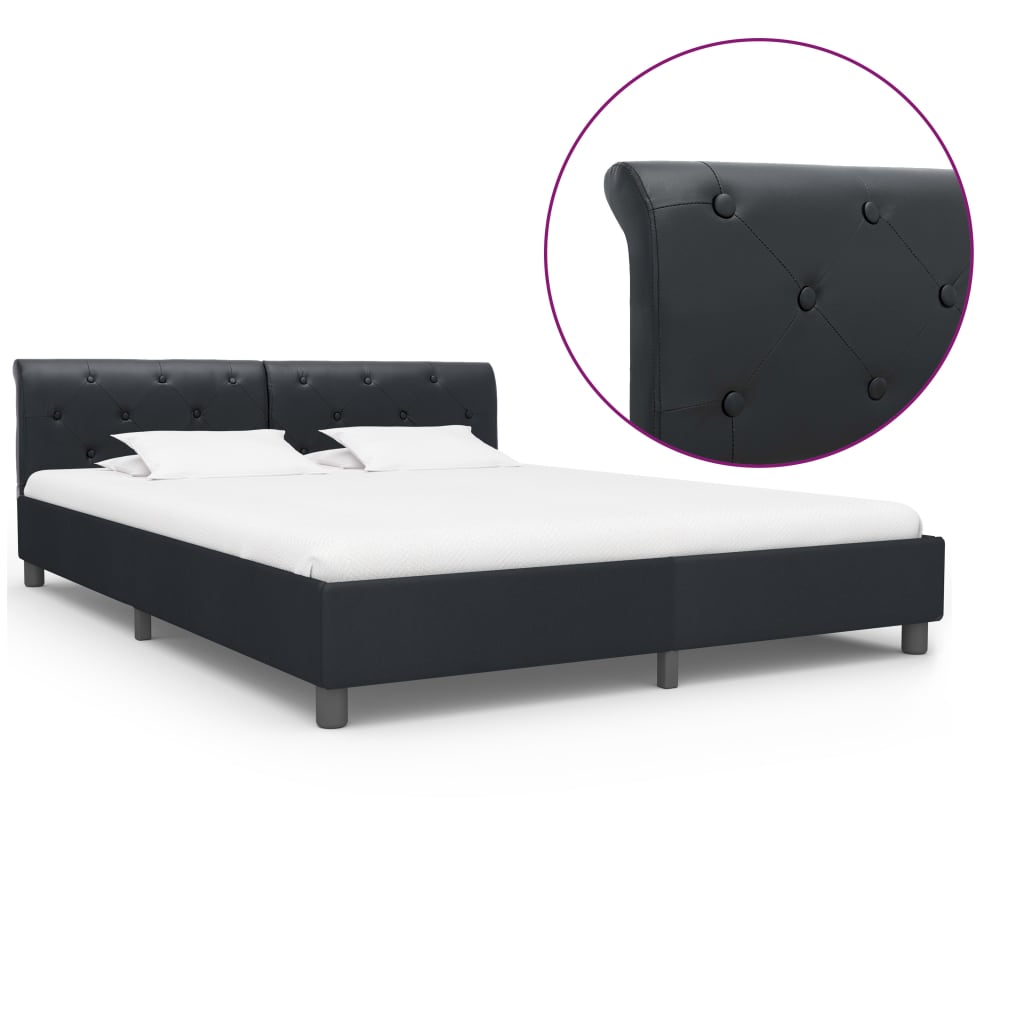 Brown Faux Suede Bed Frame without Mattress 90x200cm