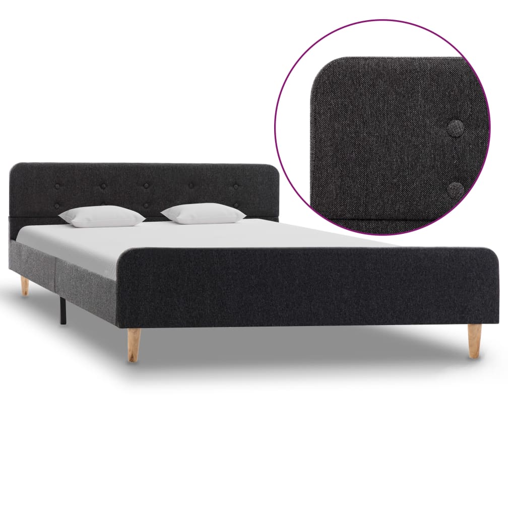 Brown Faux Suede Bed Frame without Mattress 90x200cm