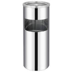 Papelera con cenicero de acero inoxidable 30 L