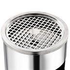 Papelera con cenicero de acero inoxidable 30 L