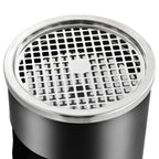 Papelera con cenicero de acero negro 30 L
