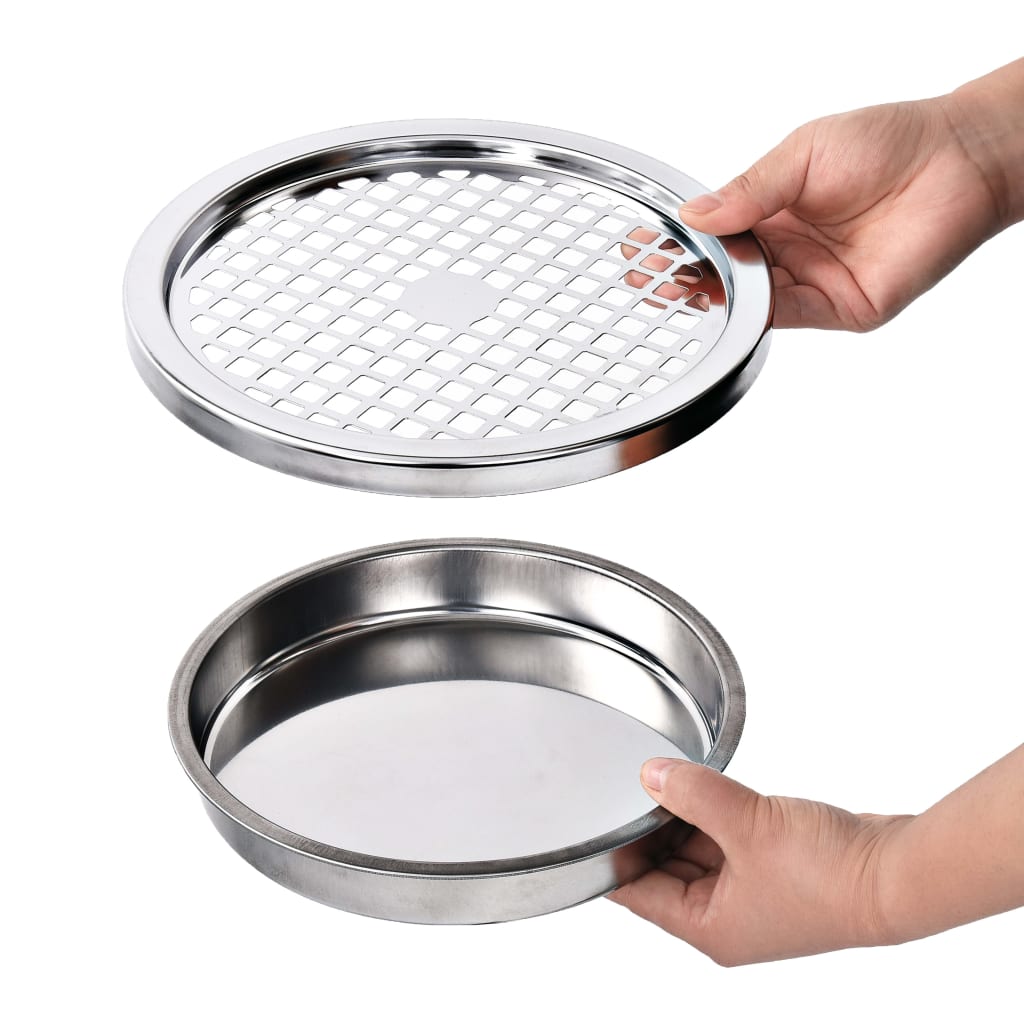 Papelera con cenicero de acero gris 30 L