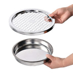 Papelera con cenicero de acero gris 30 L