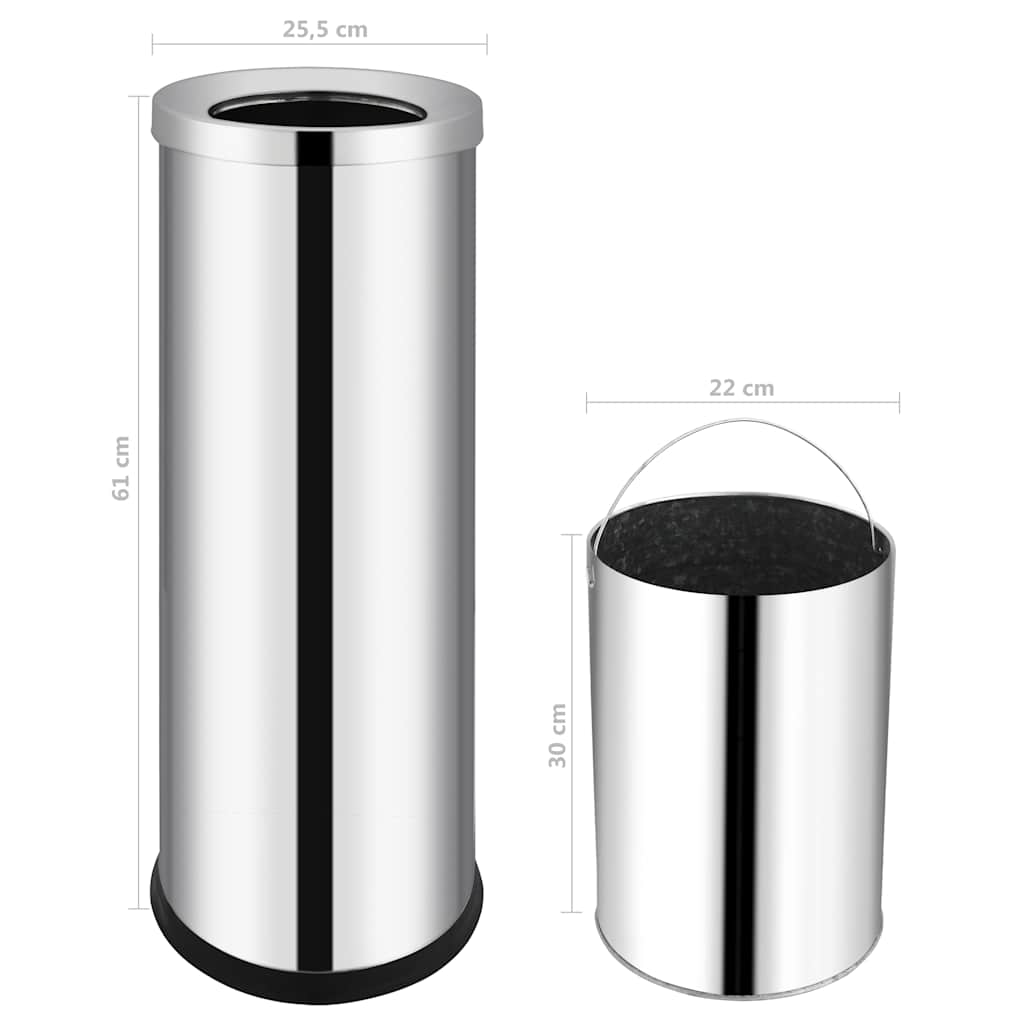 Cubo de basura para hotel de acero inoxidable 32 L
