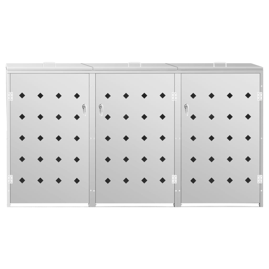 Cobertizo para 3 contenedores de basura acero inoxidable 240 L