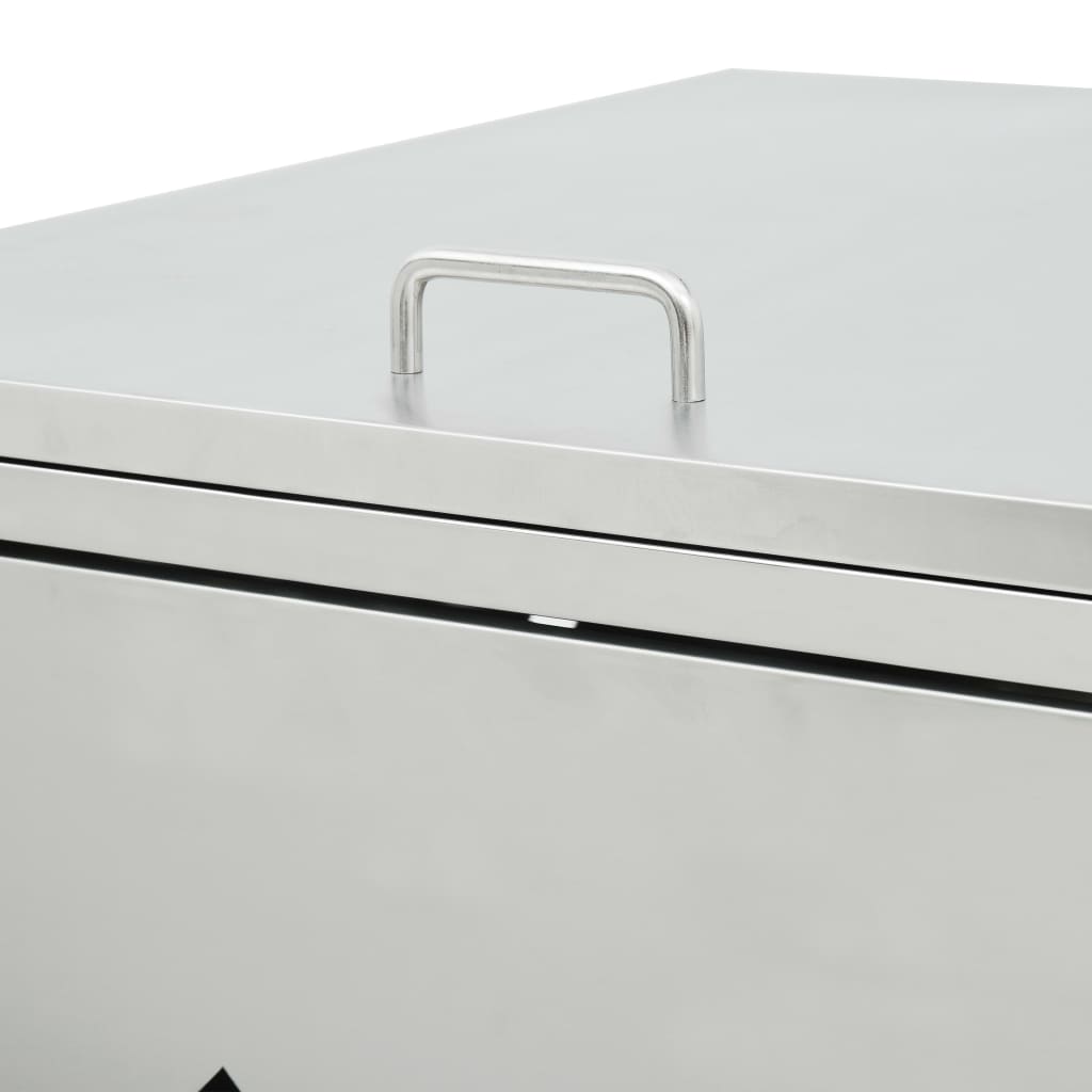 Abrigo para 3 contentores de lixo, aço inoxidável, 240 L