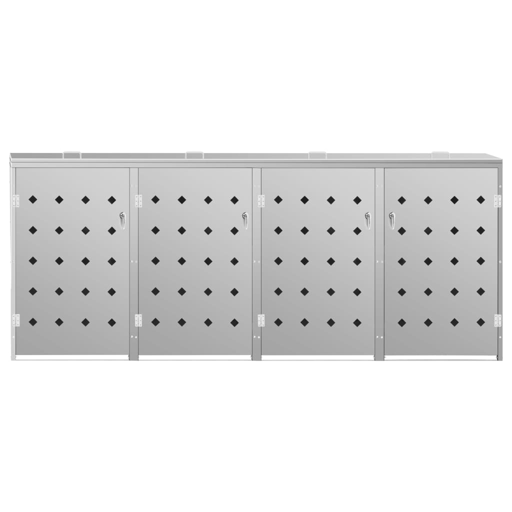 Cobertizo contenedor de basura cuádruple acero inoxidable 240L