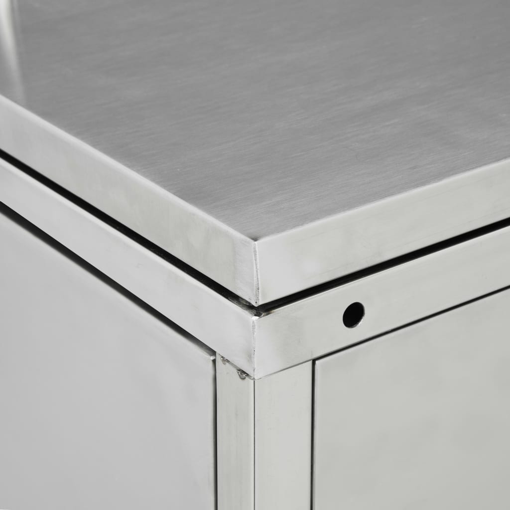 Cobertizo contenedor de basura cuádruple acero inoxidable 240L