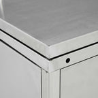 Cobertizo contenedor de basura cuádruple acero inoxidable 240L
