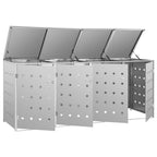 Cobertizo contenedor de basura cuádruple acero inoxidable 240L