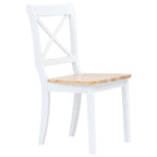 Sillas de comedor 6 uds madera maciza de caucho blanco y madera