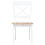 Sillas de comedor 6 uds madera maciza de caucho blanco y madera