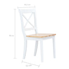 Sillas de comedor 6 uds madera maciza de caucho blanco y madera