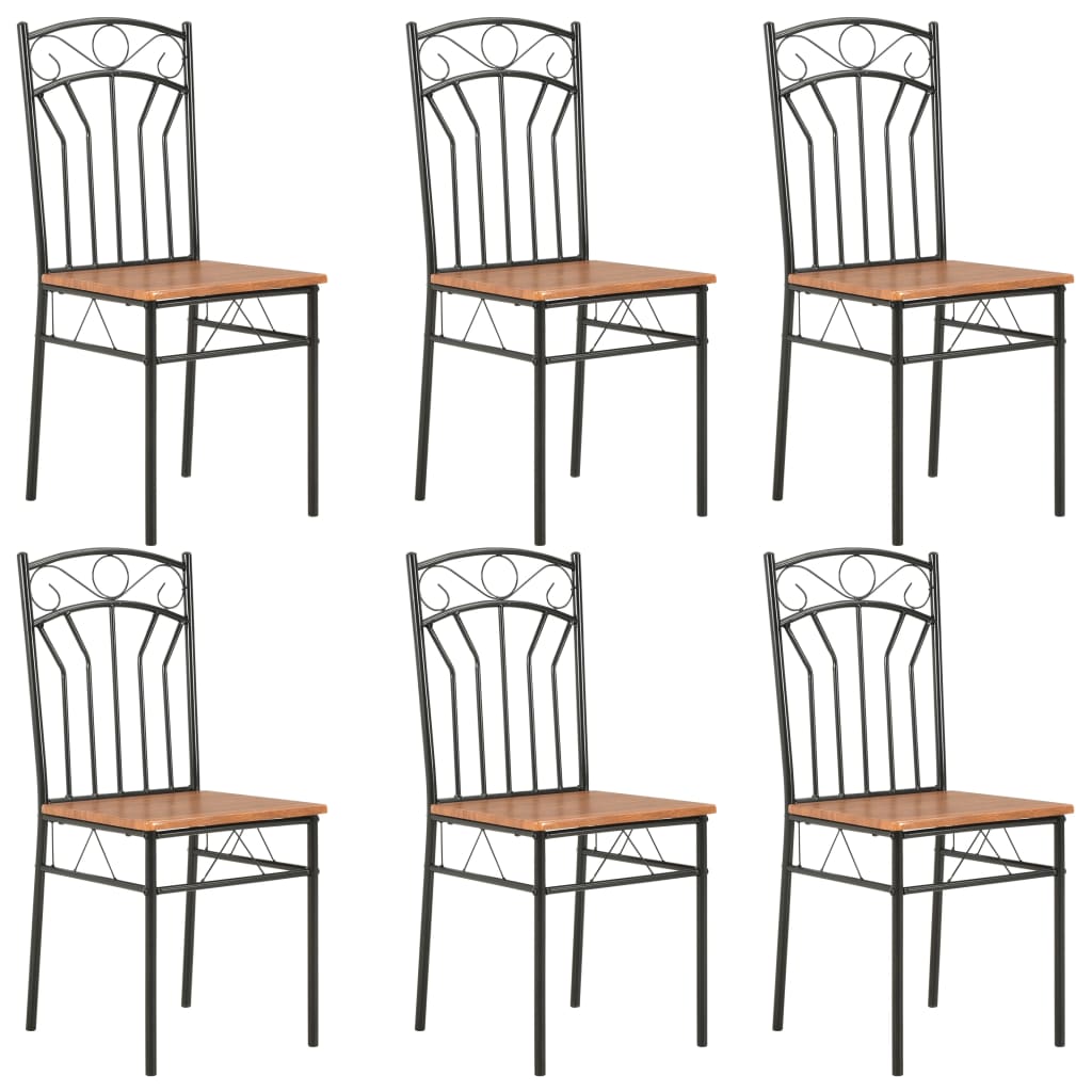 Sillas de comedor 2 unidades MDF marrón