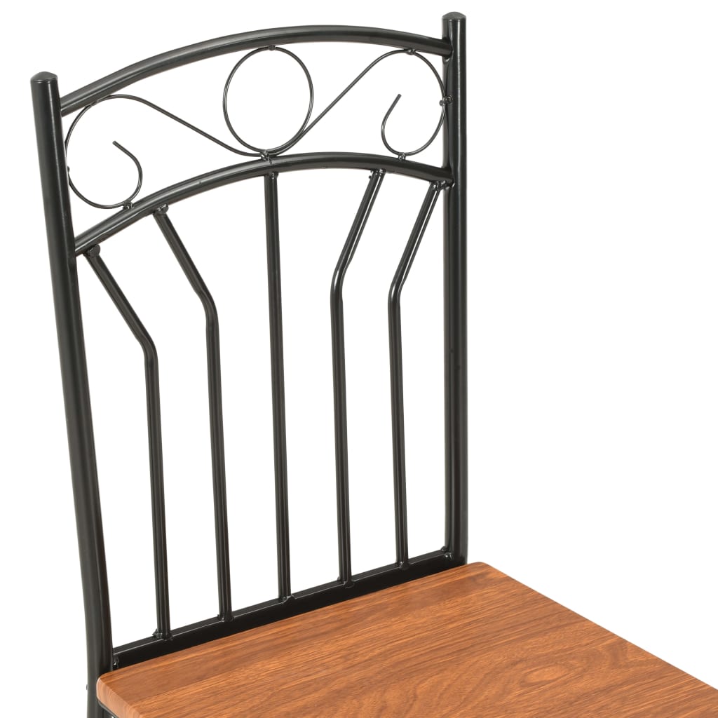 Conjunto de comedor 7 piezas MDF y acero marrón