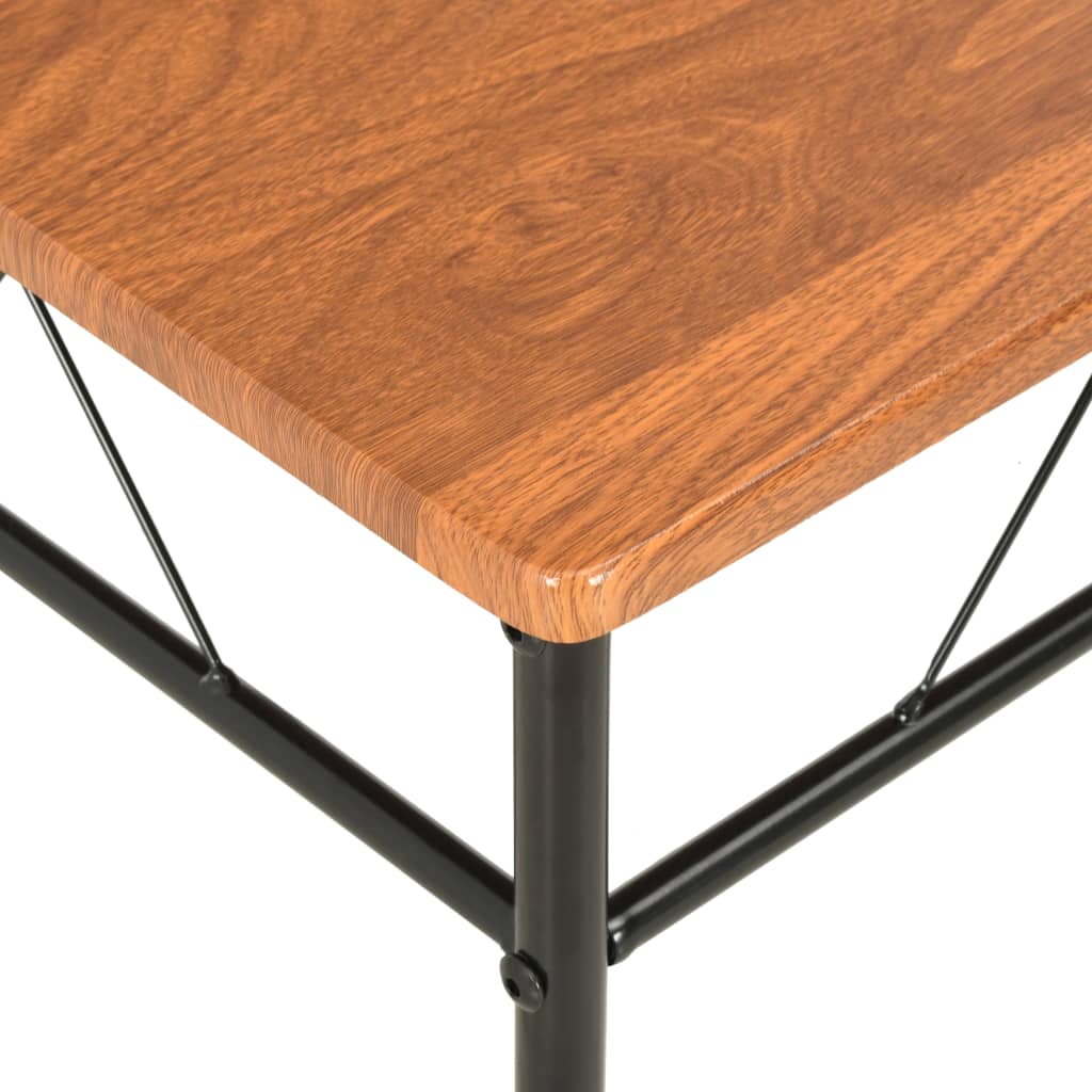 Conjunto de comedor 7 piezas MDF y acero marrón