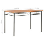 Conjunto de comedor 7 piezas MDF y acero marrón