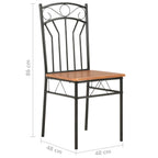 Conjunto de comedor 7 piezas MDF y acero marrón