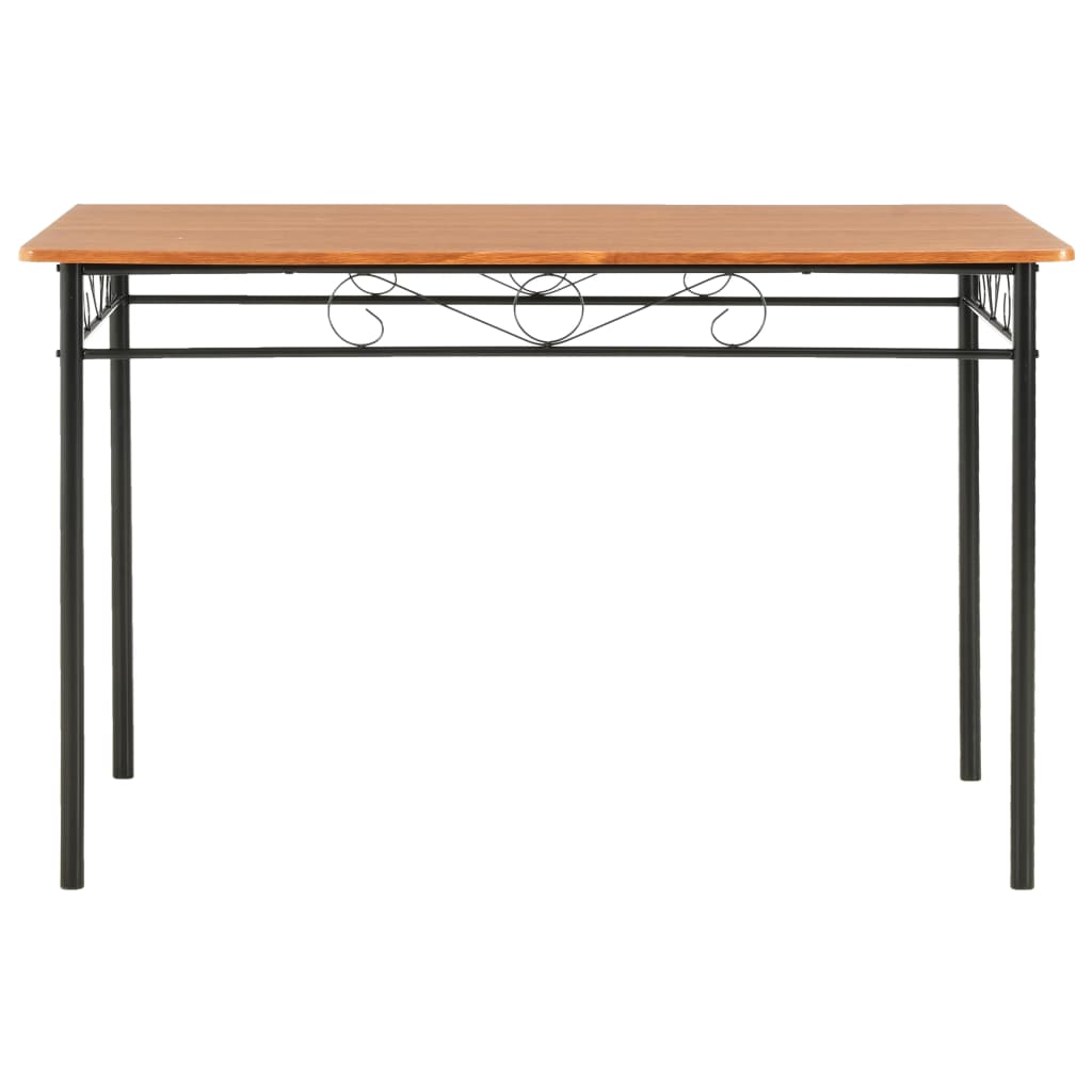 Conjunto de comedor 7 piezas MDF y acero marrón