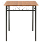 Conjunto de comedor 7 piezas MDF y acero marrón