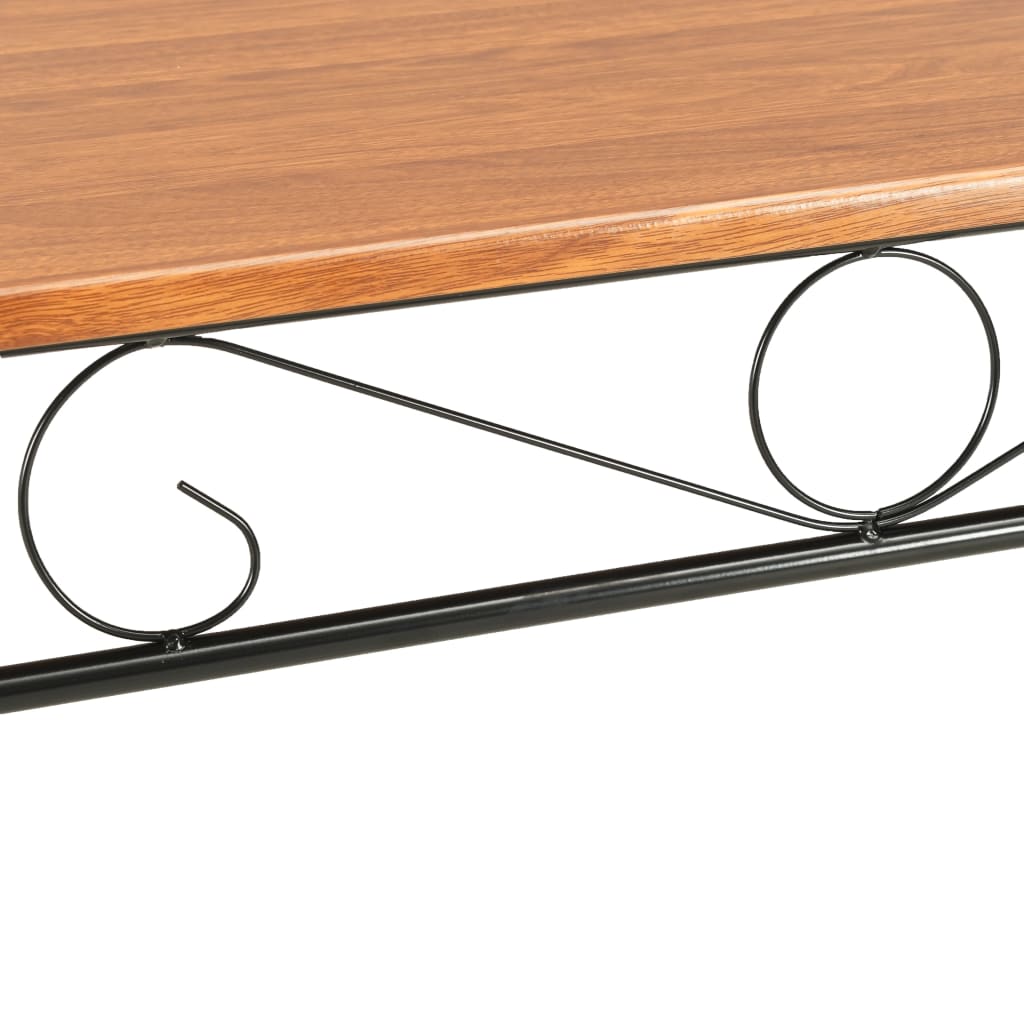 Conjunto de comedor 7 piezas MDF y acero marrón