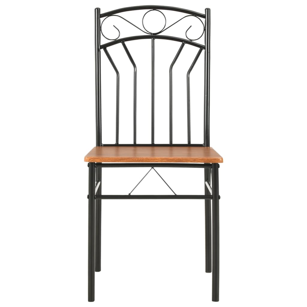 Conjunto de comedor 7 piezas MDF y acero marrón