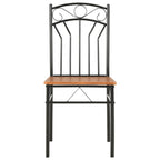 Conjunto de comedor 7 piezas MDF y acero marrón
