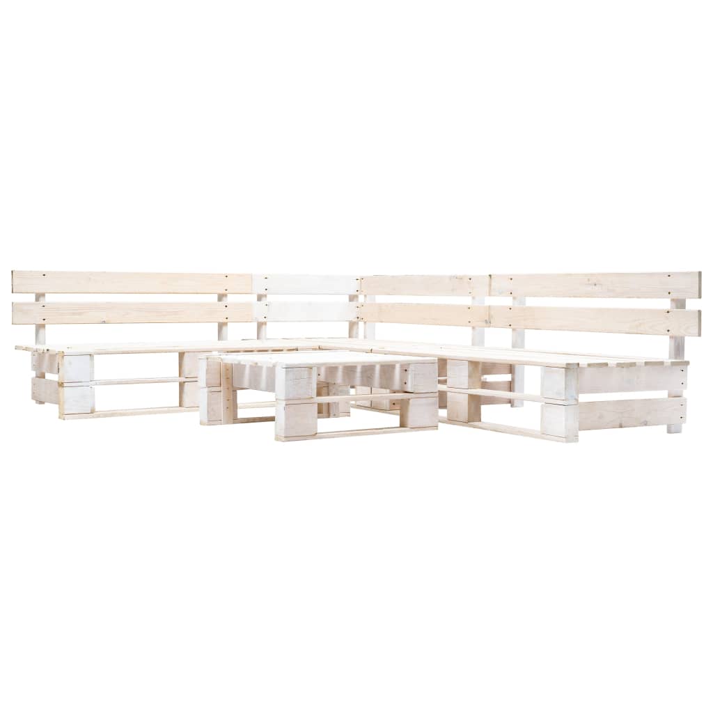 Juego de muebles de palés para jardín 6 piezas de madera