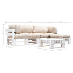 Muebles de jardín de palés cojines arena madera verde 4 uds