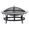 Brasero de jardín con parrilla acero inoxidable 76 cm