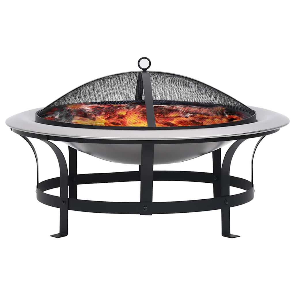 Brasero de jardín con parrilla acero inoxidable 76 cm
