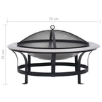 Brasero de jardín con parrilla acero inoxidable 76 cm