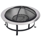 Brasero de jardín con parrilla acero inoxidable 76 cm