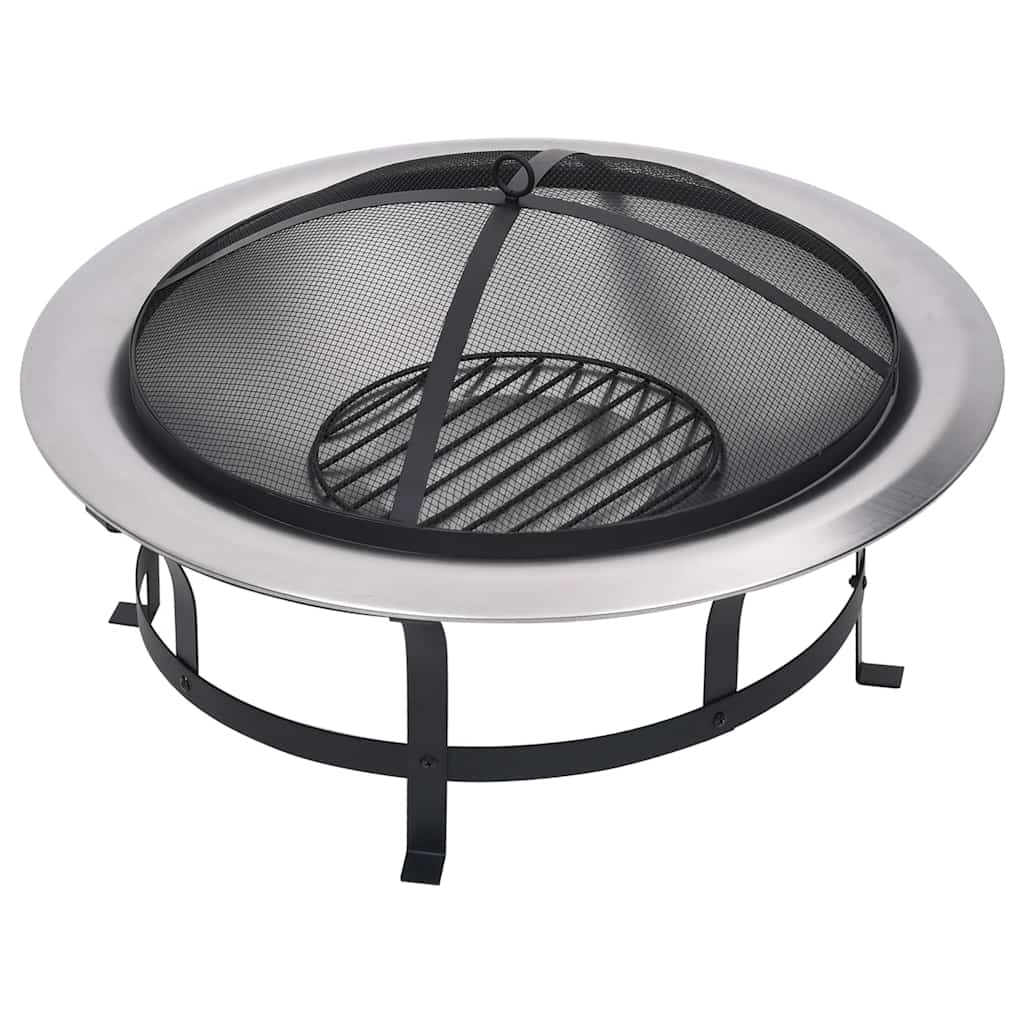 Brasero de jardín con parrilla acero inoxidable 76 cm